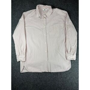 UNIQLO Mens Pink Cotton Button Down Long Sleeve Relaxed Fit Shirt L